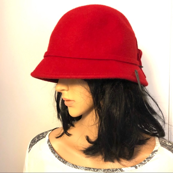 Apt. 9 red wool cloche hat - Picture 2 of 8